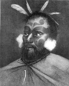 Portret van een man uit Nieuw-Zeeland, illustratie uit 