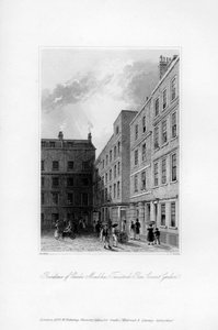 Exterieur van de laatste residentie van Charles Macklin, Tavistock Row, Covent Garden, 1840 door Charles J. Smith