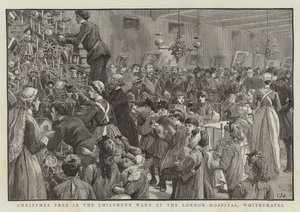 Kerstboom op de kinderafdeling van het London Hospital, Whitechapel door Charles J. Staniland