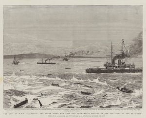 Het Verlies van HMS Victoria, de Scene na het Zinken van het Schip, Boten die de Overlevenden van het Vlaggenschip Oppikken