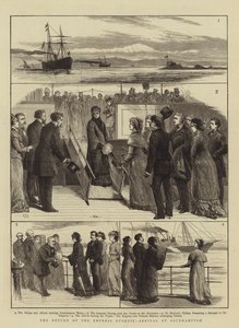 De Terugkeer van Keizerin Eugenie, Aankomst in Southampton door Charles J. Staniland
