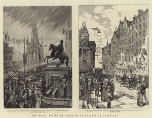 De koninklijke inspectie van Schotse vrijwilligers in Edinburgh