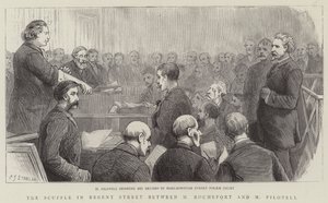 De vechtpartij in Regent Street tussen M Rochefort en M Pilotell door Charles J. Staniland