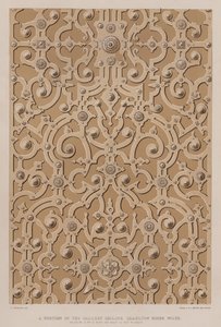 Een deel van het galerijplafond, Charlton House, Wilts, het plafond is 17 ft breed en ongeveer 115 ft lang door Charles James Richardson