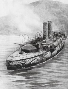 De Spaanse gepantserde kruiser Oquendo na de zeeslag van 1898