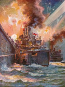 De Vindictive bij Zeebrugge, 1918 1919 door Charles John de Lacy