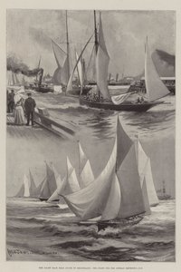 De jachtrace van Dover naar Helgoland, de start voor de beker van de Duitse keizer door Charles John de Lacy