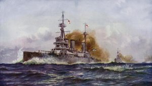 Een beroemde slagkruiser - HMS Invincible door Charles John de after Lacy