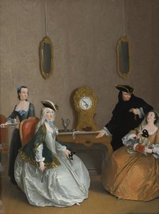 Het uur van het gemaskerde bal door Flipart, Charles-Joseph door Charles Joseph Flipart