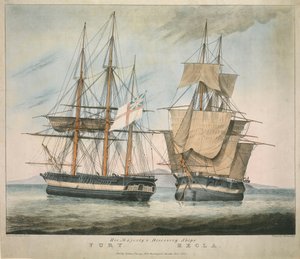 Zijne Majesteits Ontdekkingsschepen Fury en Hecla door Charles Joseph Hullmandel