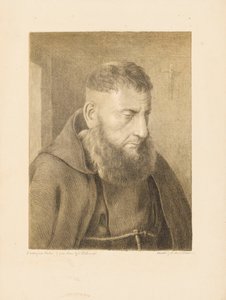 Portret van een monnik door Charles Joseph Hullmandel