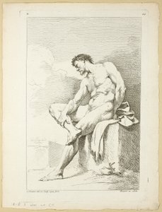 Figuur, uit Seconde livre de figures d’Academies gravées en Partie par les Professeurs de l’Académie Royale