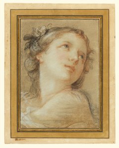 Hoofd van een bacchante door Charles Joseph Natoire