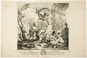 Lente, plaat één uit Le Quatre Saisons door Charles Joseph Natoire