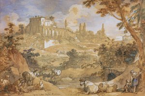 Uitzicht op het Casino van Don Maffeo Barberino door Charles Joseph Natoire