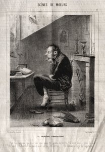 Scènes de Moeurs: Le Problème embarassant door Charles Joseph Traviès de Villers