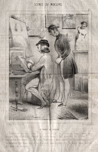 Scènes de moeurs: Het Recht van Bezoek. Ik hoop dat ik u niet stoor?... door Charles Joseph Traviès de Villers