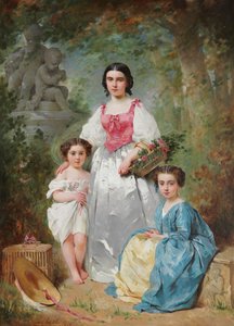Portret van de familie Gros door Charles Joshua Chaplin