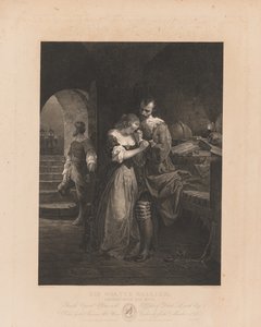 Sir Walter Raleigh schilderij met zijn vrouw door Charles Kennedy Burt