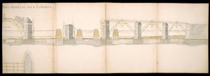 Ontwerpen van de geplande brug over de rivier de Theems in Londen