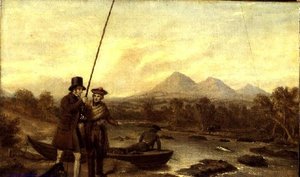 Zalmvissen bij Eildon Hill door Charles Landseer