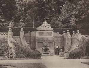 Muurschildering Fontein in de Tuin bij Bowood, Wilts door Charles Latham