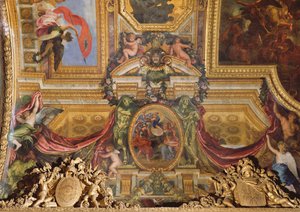 Nederland helpt tegen de Bisschop van Münster, 1665, Plafondschildering uit de Galerie des Glaces