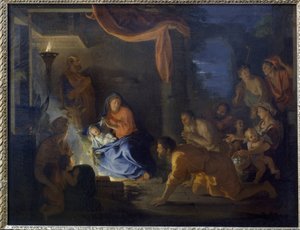 De Aanbidding van de Herders door Charles Le Brun