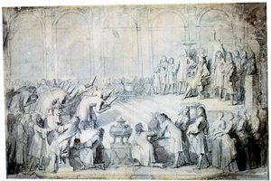 De Siamese ambassadeurs voor de koning, 1686 door Charles Le Brun