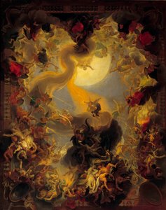 De val van de opstandige engelen door Charles Le Brun