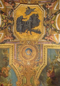 Oorlog voor de rechten van de koningin in 1667, plafondschildering uit de Galerie des Glaces