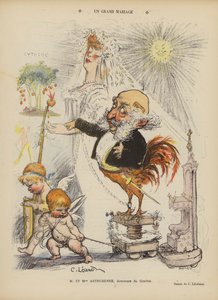 Een groot huwelijk. Illustratie voor Le Rire door Charles Leandre