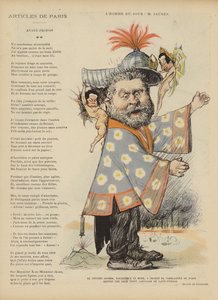 Karikatuur van de Franse socialistische politicus Jean Jaures. Illustratie voor Le Rire