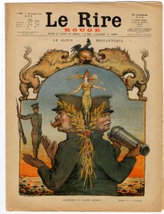 Omslag van "The Red Laughter", Satirisch in Kleuren door Charles Leandre