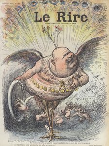 Gustave Rives, Franse architect en organisator van de Parijse Autosalon. Illustratie voor Le Rire