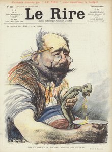 Zijne Excellentie meneer Rouvier, minister van Financiën. Illustratie voor Le Rire