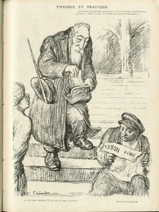 Illustratie door Charles Leandre (1862-1934) in Le Rire, 31/12/21 - Theorie en praktijk - Nobelprijs - Lenin, Frankrijk Anatole door Charles Leandre