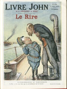 Illustratie van Charles Leandre (1862-1934) voor de omslag van Le Rire, 03/06/22 - Italië, USSR - Victor Emmanuel 1er, Gueorgui Titcherine (1872-1936) door Charles Leandre