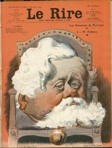 Illustratie van Charles Leandre (1862-1934) voor de omslag van Le Rire, nr. 149, 09/12/05 - President van de Republiek, Armstoel (symbool van macht) - Fallieres Armand (1841-1931) door Charles Leandre