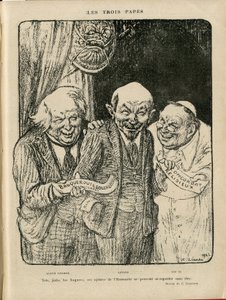 Illustratie van Charles Leandre in Le Rire, 03/06/22 - De Drie Pausen door Charles Leandre