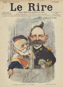 Loubet en zijn neef le Duc De Genes, Illustratie voor Le Rire door Charles Leandre
