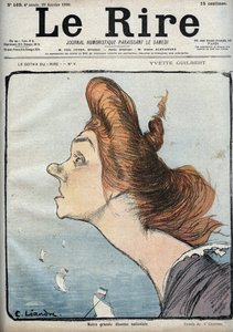Portret van de zangeres Yvette Guilbert (1865-1944) - Cartoon door Charles Leandre in 
