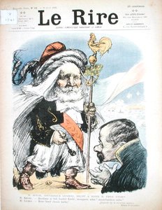 Ontvangst van President Emile Loubet (1838-1929) door de Gouverneur-Generaal van Algerije, A.J.P. Revoil, karikatuur uit 
