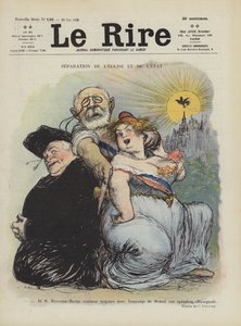 Scheiding van kerk en staat. Illustratie voor Le Rire