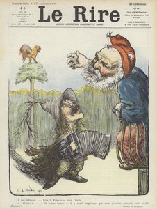 De koning van Italië en de president van Frankrijk. Illustratie voor Le Rire door Charles Leandre