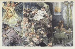 Het leven van de oplichtster Therese Humbert. Illustratie voor Le Rire