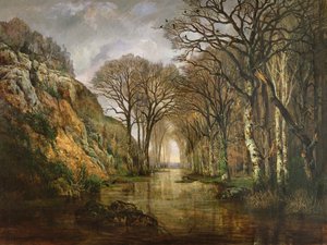 De Erdre, winter, 1857 door Charles Leroux