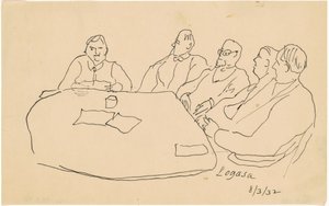 Mannen aan een Tafel