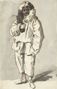 Romeinse polichinelle in vastenavondkostuum door Charles Louis Clerisseau