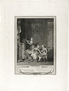 De bezetting, uit Monument du Costume Physique et Moral de la fin du Dix-huitième siècle door Charles Louis Lingée